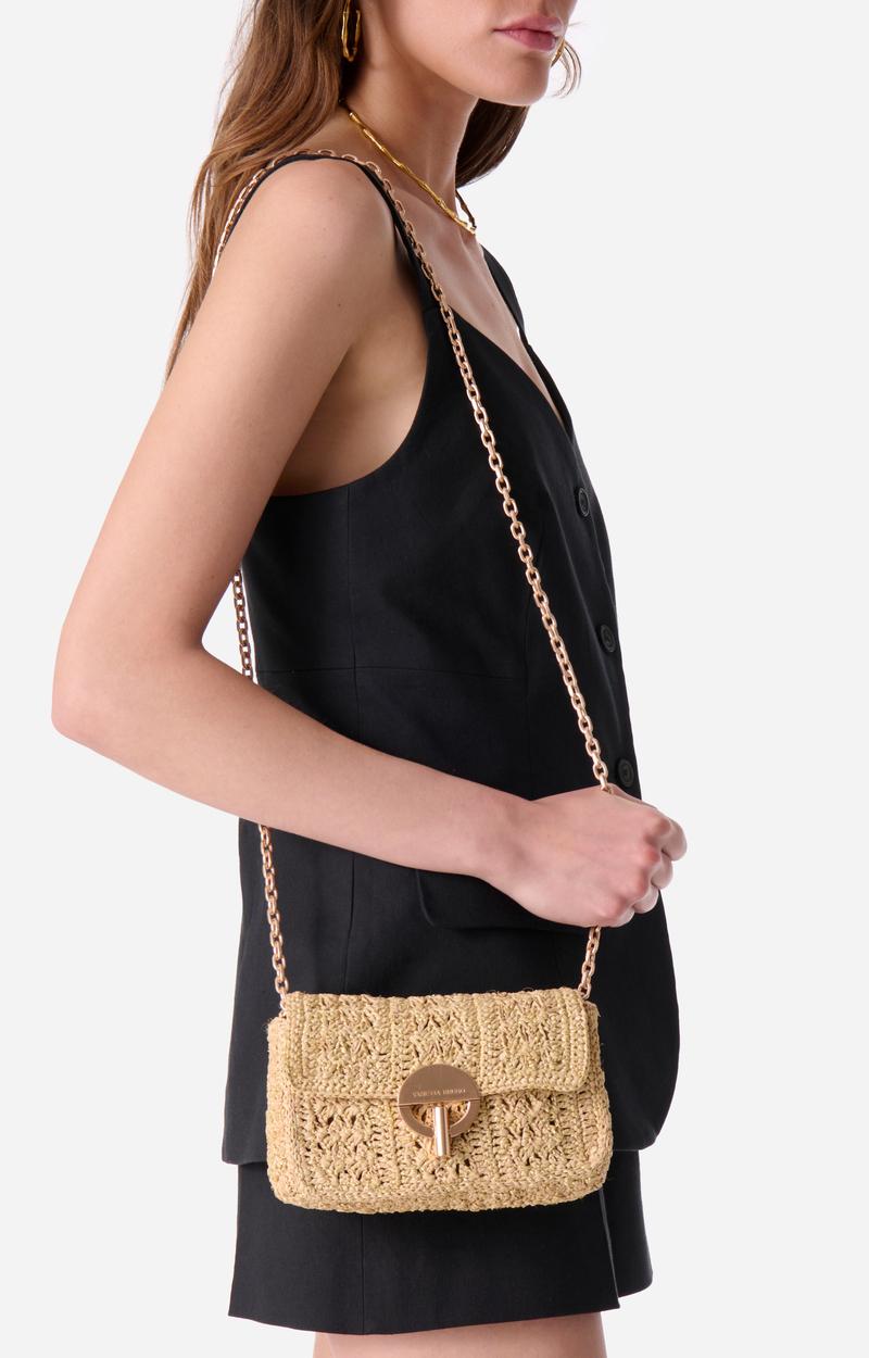 Vanessa Bruno Petit Sac Moon En Raphia Et Lurex
