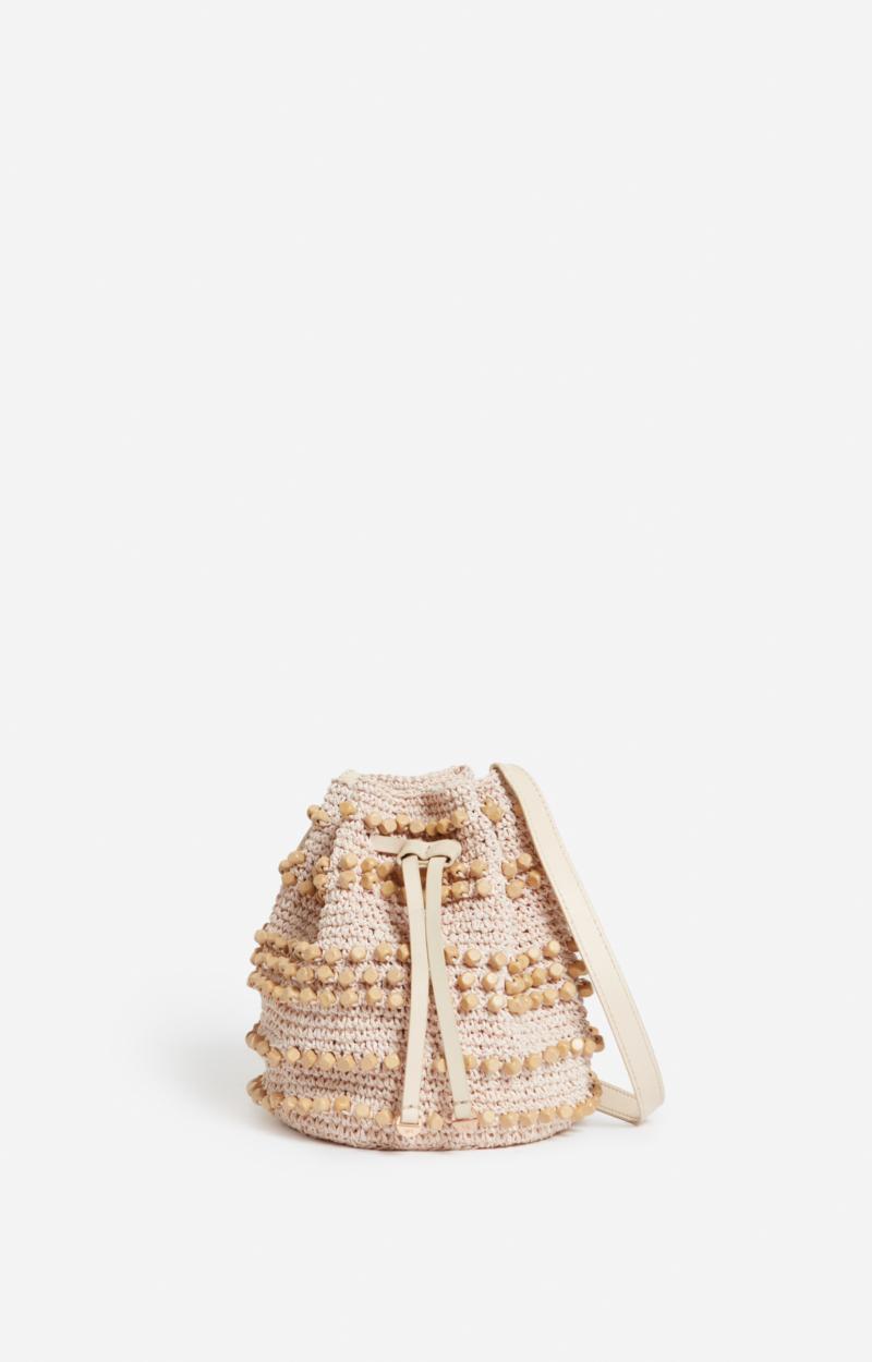 vanessa bruno Sac Bourse avec perles en bois