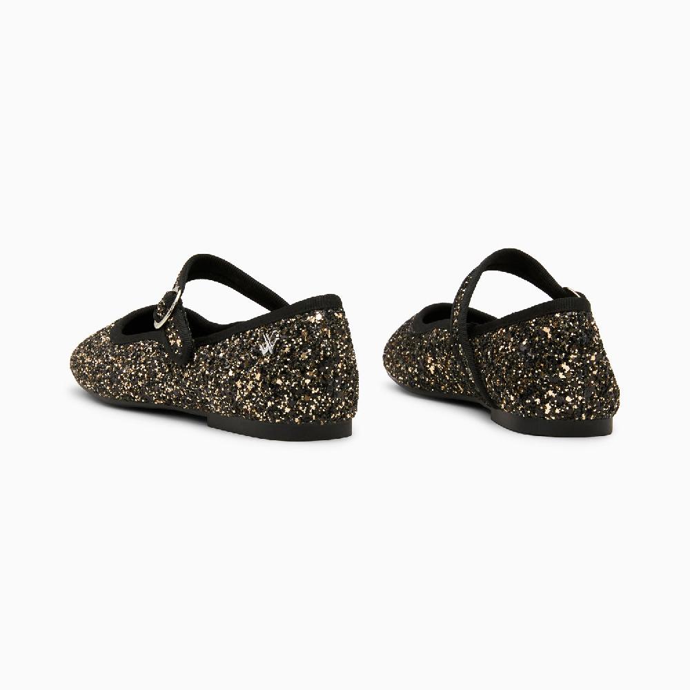 Vanessa Wu Ballerines Amelie à Paillettes Or Et Bride