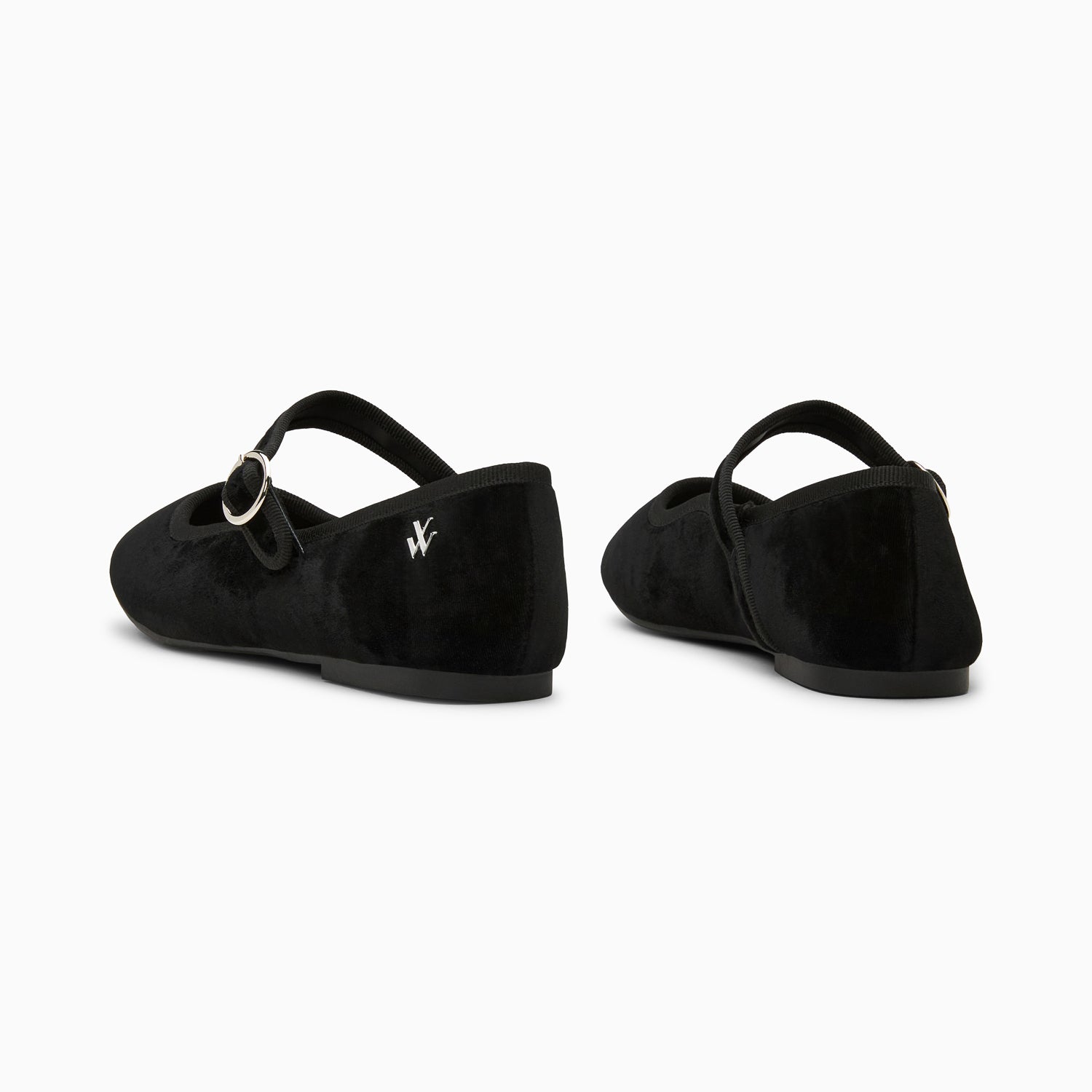 Vanessa Wu Ballerines Amelie En Velours Noir à Bride