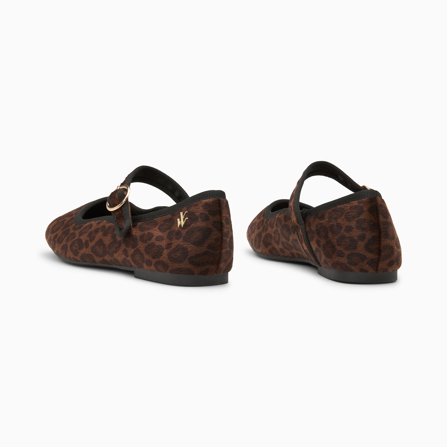 Vanessa Wu Ballerines Amelie Léopard Marron à Bride