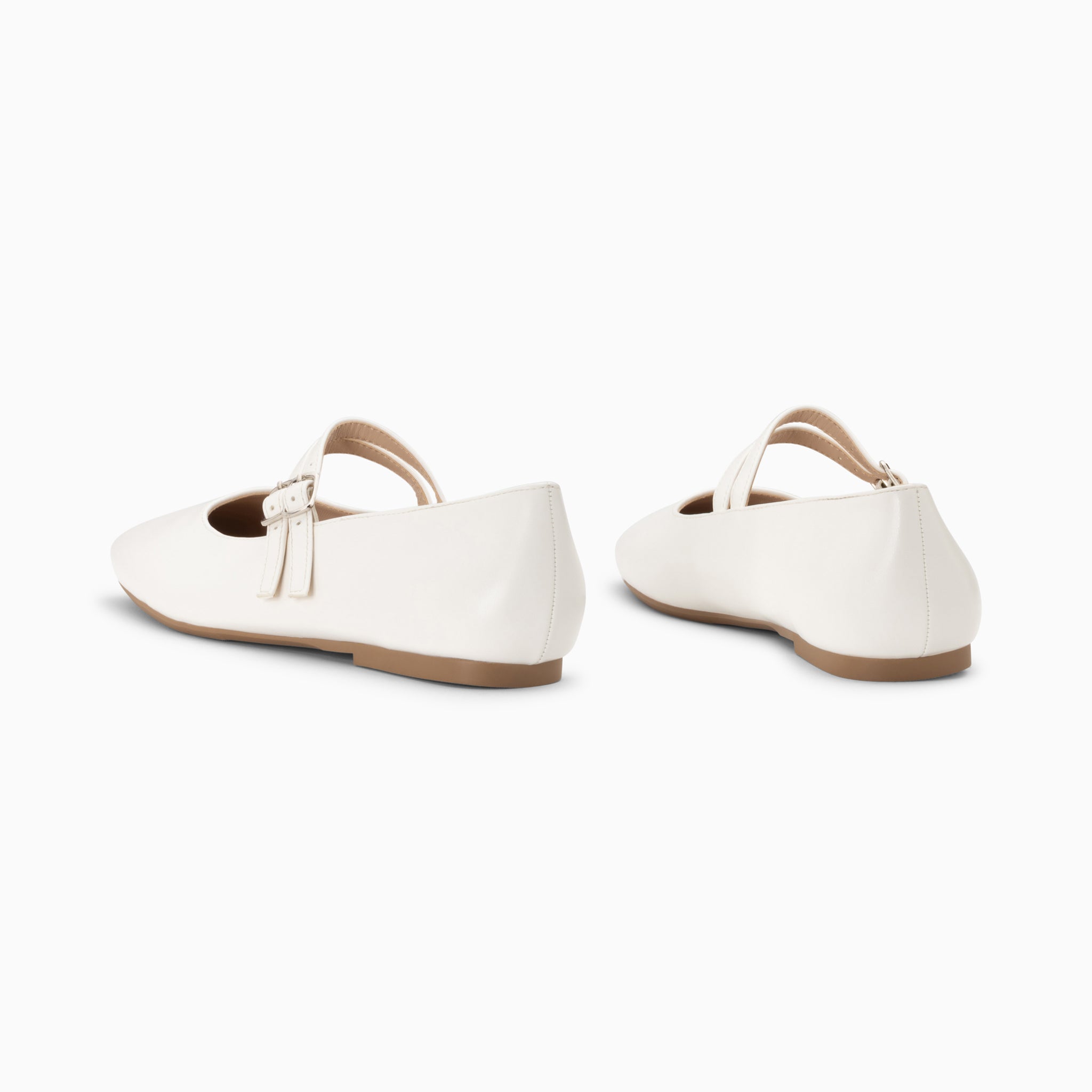 Vanessa Wu Ballerines Luce Blanches à Doubles Brides