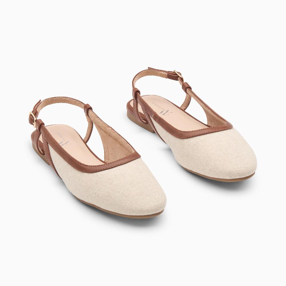 Vanessa Wu Ballerines Slingback Tina Beiges à Bride