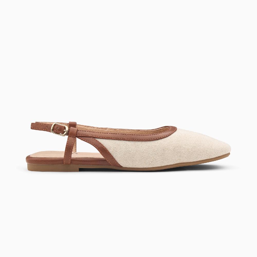 vanessa wu Ballerines slingback Tina beiges à bride