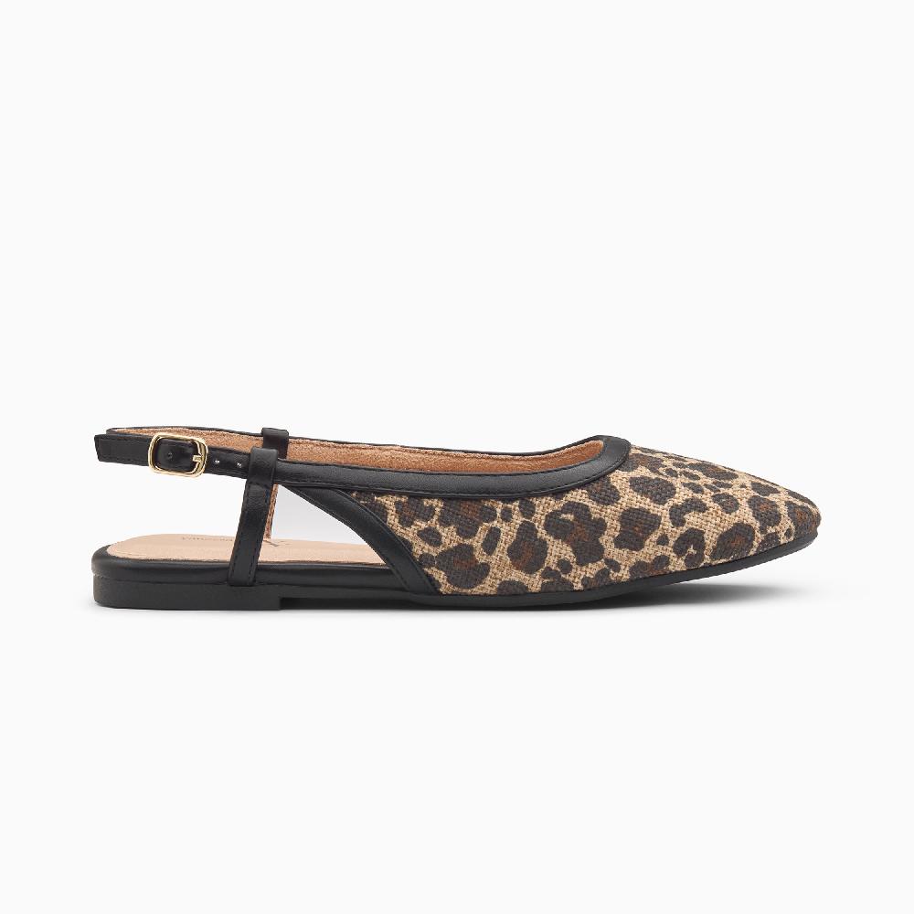 vanessa wu Ballerines slingback Tina léopard à bride