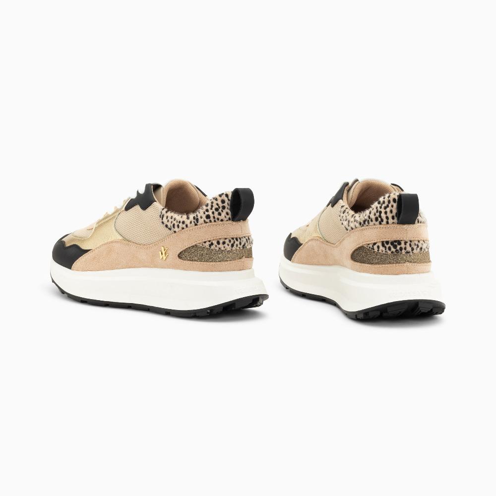 Vanessa Wu Baskets Alice Beige Et Noir à Semelle Oversize