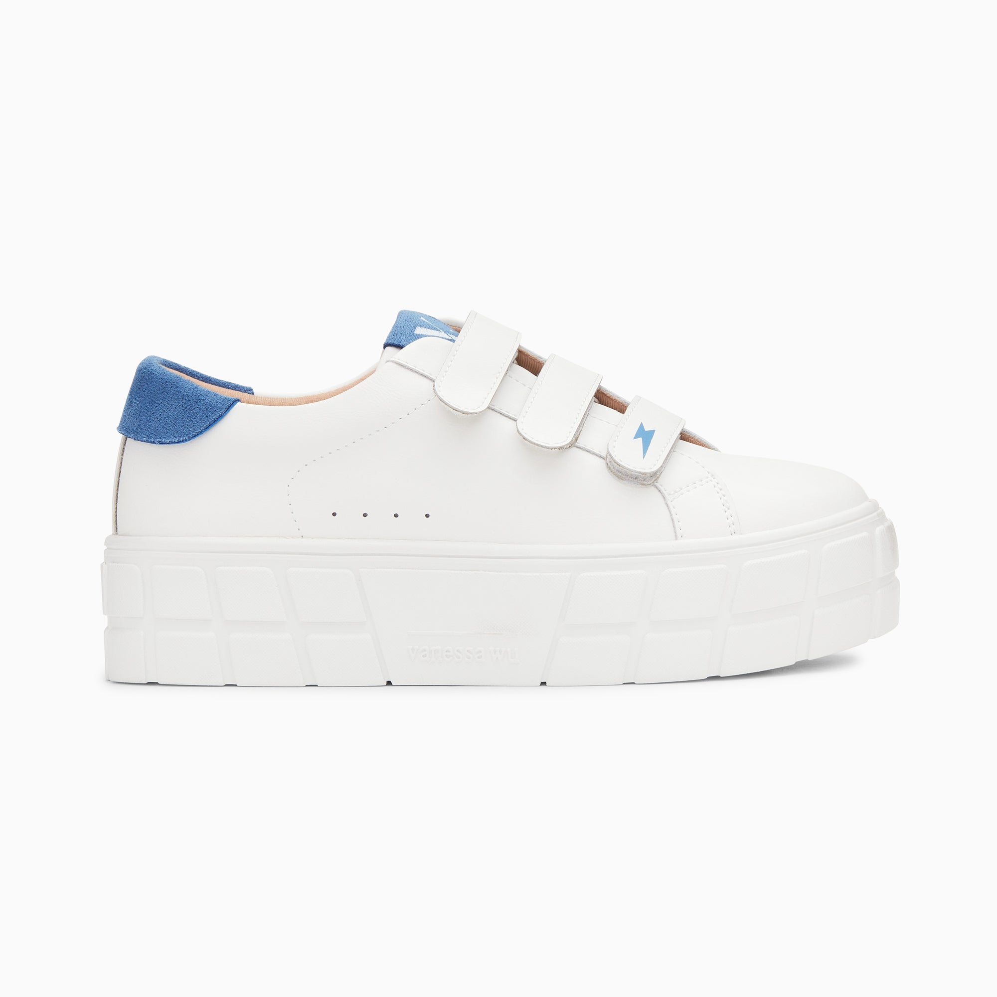 vanessa wu Baskets Coraline blanc et bleu à plateforme
