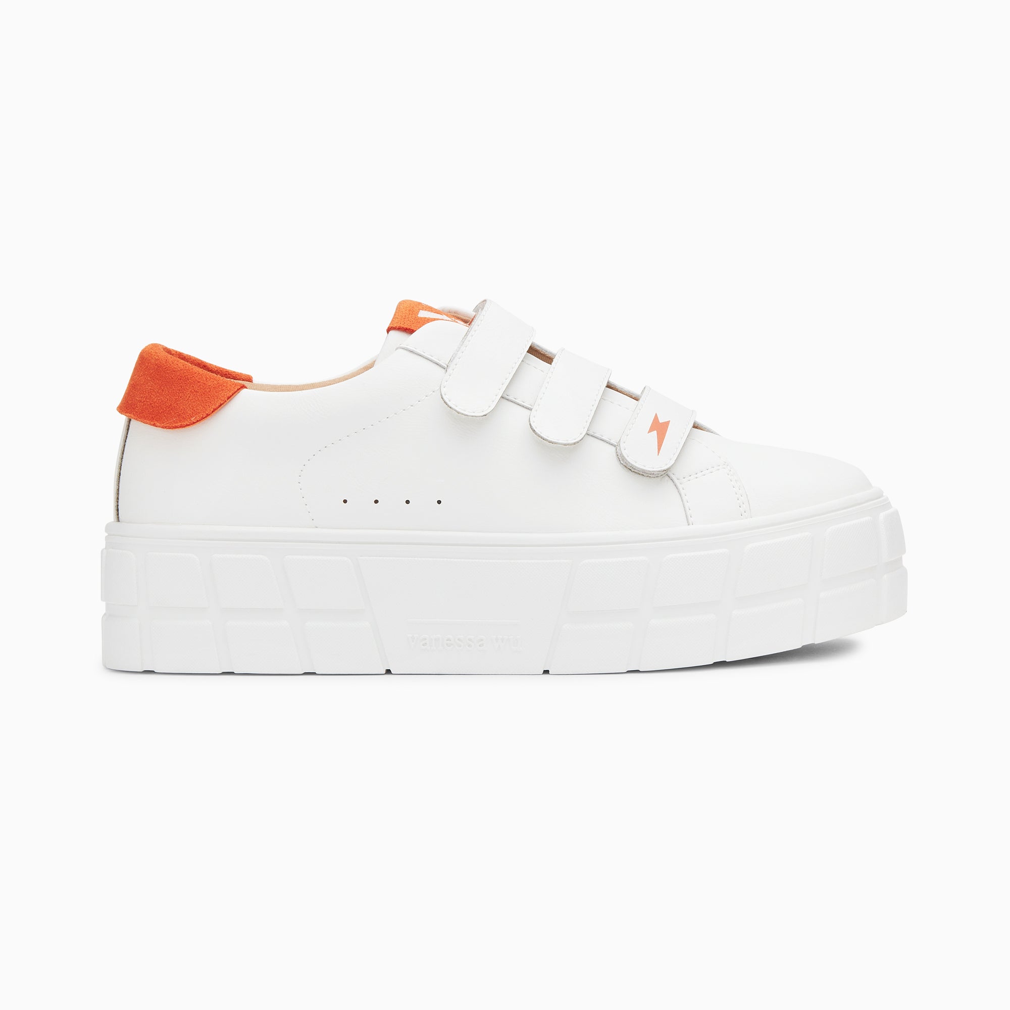 vanessa wu Baskets Coraline blanc et orange à plateforme