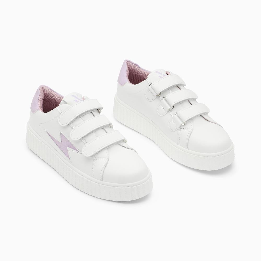 Vanessa Wu Baskets éclair Aleïna Blanc Et Lilas à Scratchs