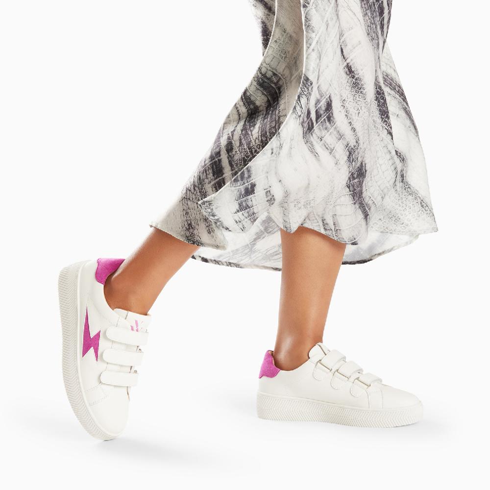 Vanessa Wu Baskets éclair Camelia Blanc Et Magenta à Scratchs