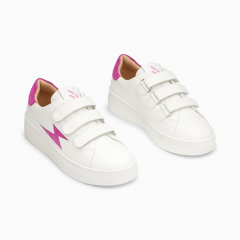 Vanessa Wu Baskets éclair Camelia Blanc Et Magenta à Scratchs