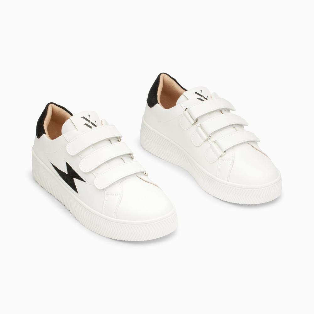 Vanessa Wu Baskets éclair Camelia Blanc Et Noir à Scratchs