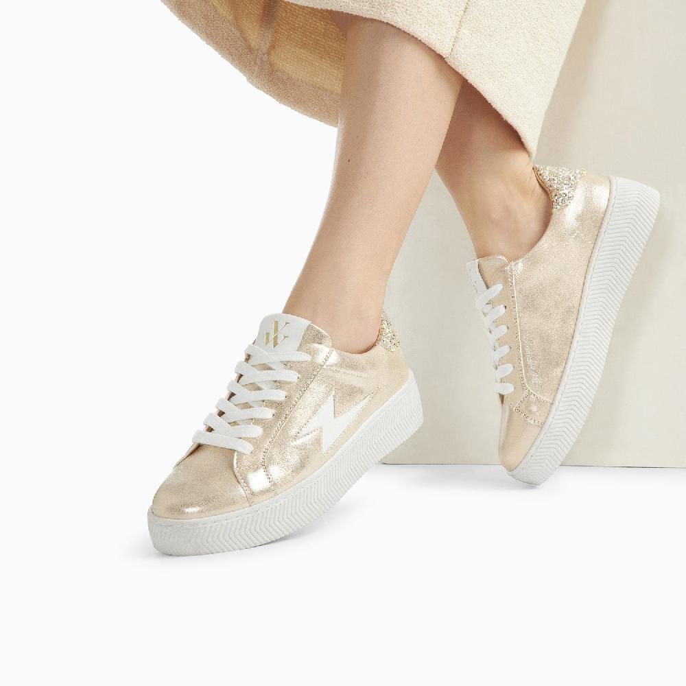 Vanessa Wu Baskets éclair Elodie Champagne à Lacets