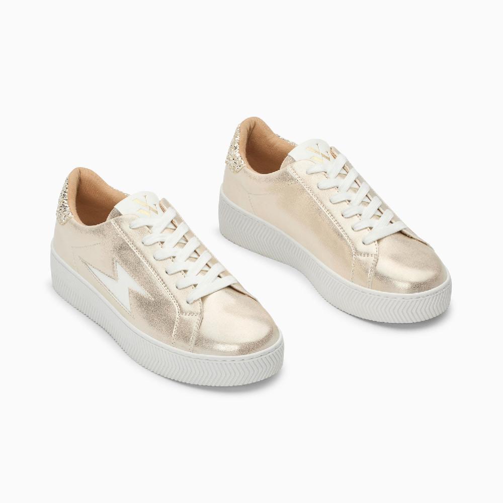 Vanessa Wu Baskets éclair Elodie Champagne à Lacets