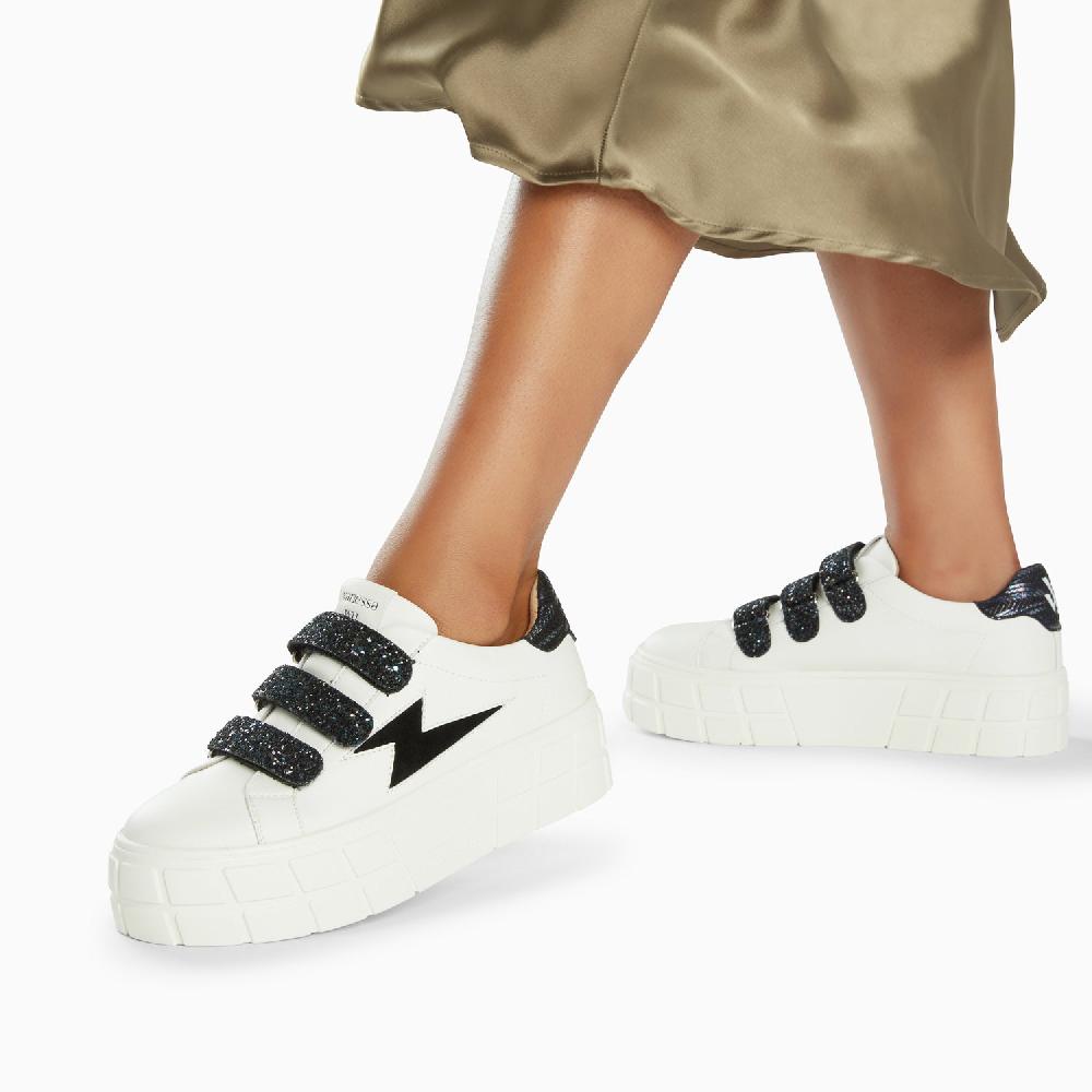 Vanessa Wu Baskets éclair Eve Blanc Et Noir à Plateforme