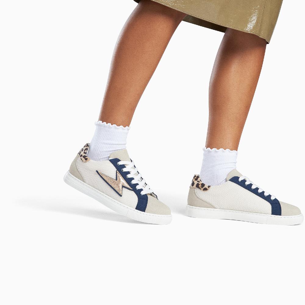 Vanessa Wu Baskets éclair Gaëlle Blanc Et Marine à Lacets