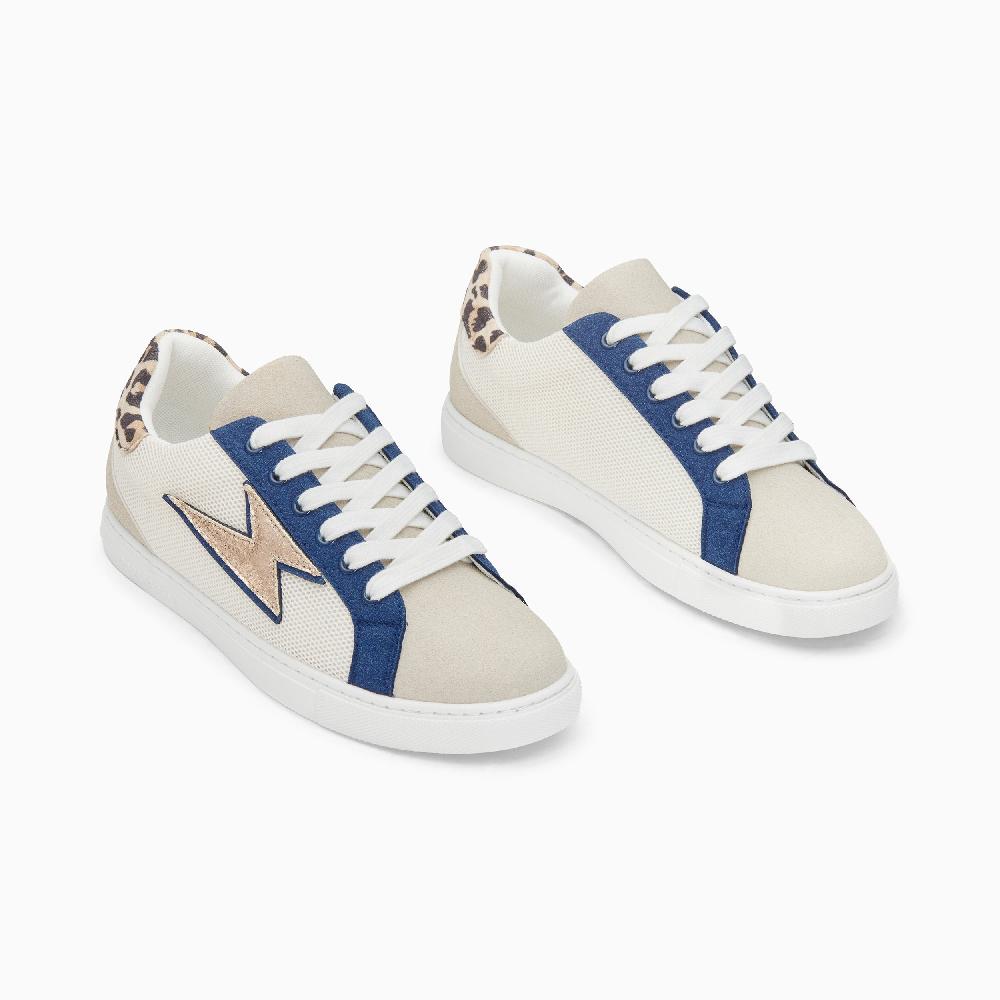 Vanessa Wu Baskets éclair Gaëlle Blanc Et Marine à Lacets