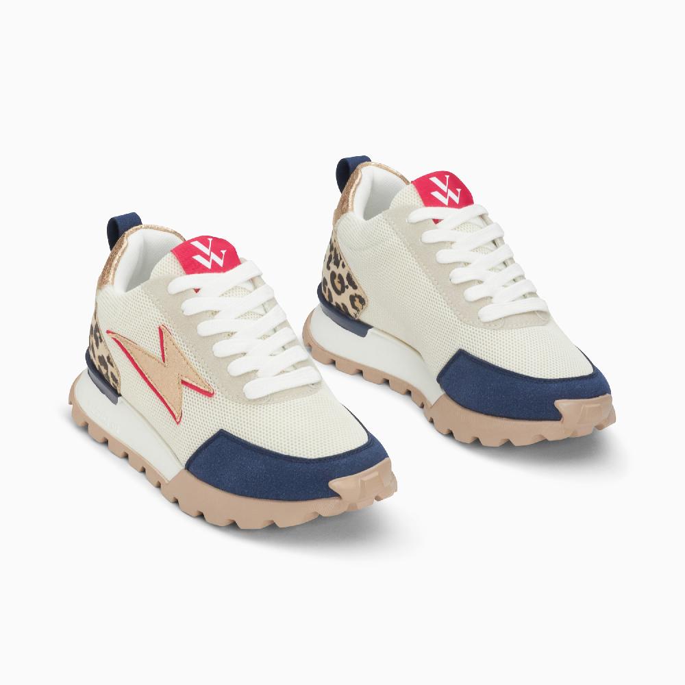 Vanessa Wu Baskets éclair Keira Blanc Et Marine à Semelle Running