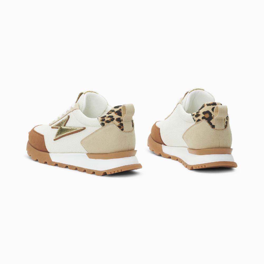 Vanessa Wu Baskets éclair Keira Ivoire Et Or à Semelle Running