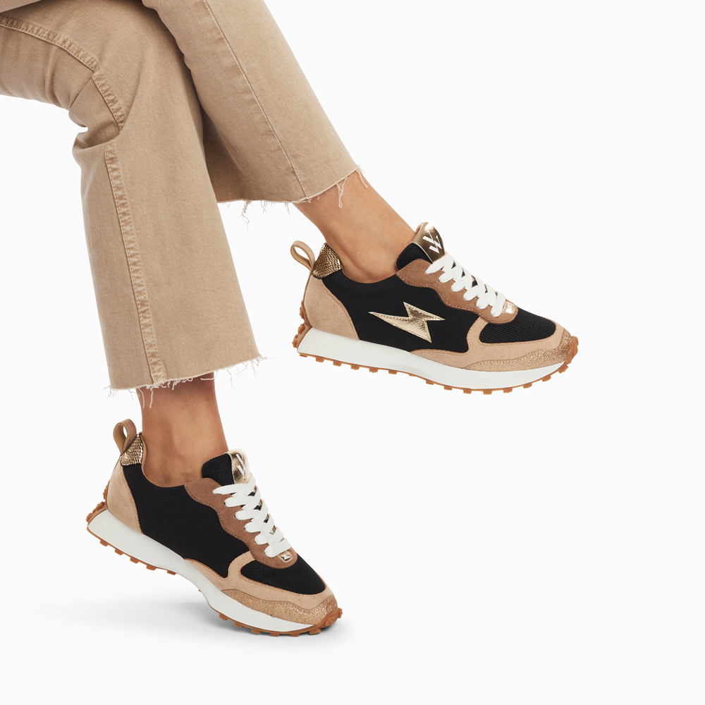 Vanessa Wu Baskets éclair Kezia Noires à Semelle Running