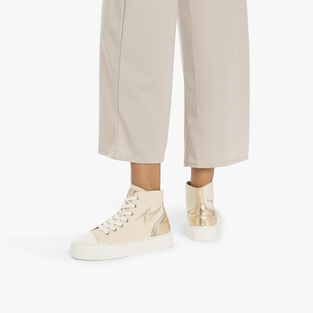 Vanessa Wu Baskets éclair Laure Montantes Beige Et Or