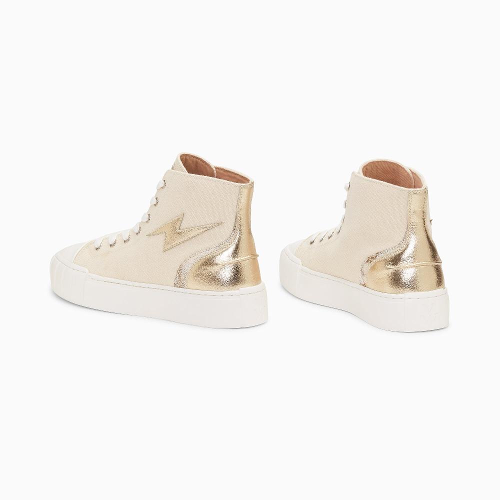 Vanessa Wu Baskets éclair Laure Montantes Beige Et Or