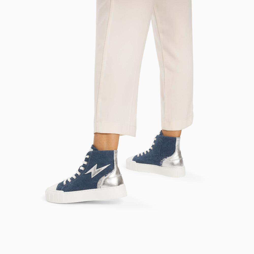 Vanessa Wu Baskets éclair Laure Montantes Denim Et Argent