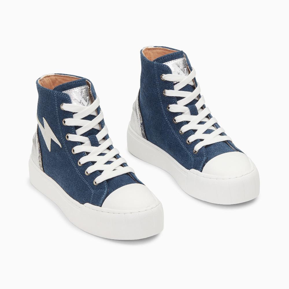 Vanessa Wu Baskets éclair Laure Montantes Denim Et Argent