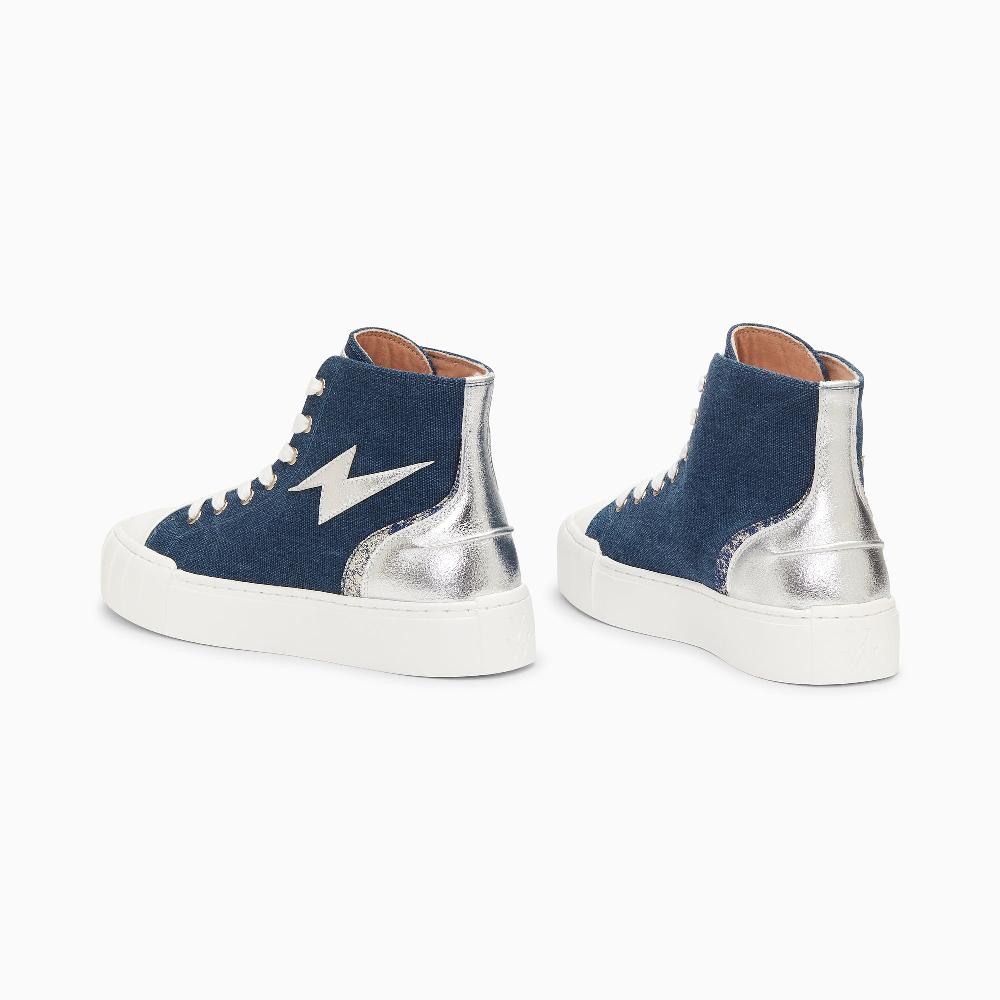 Vanessa Wu Baskets éclair Laure Montantes Denim Et Argent