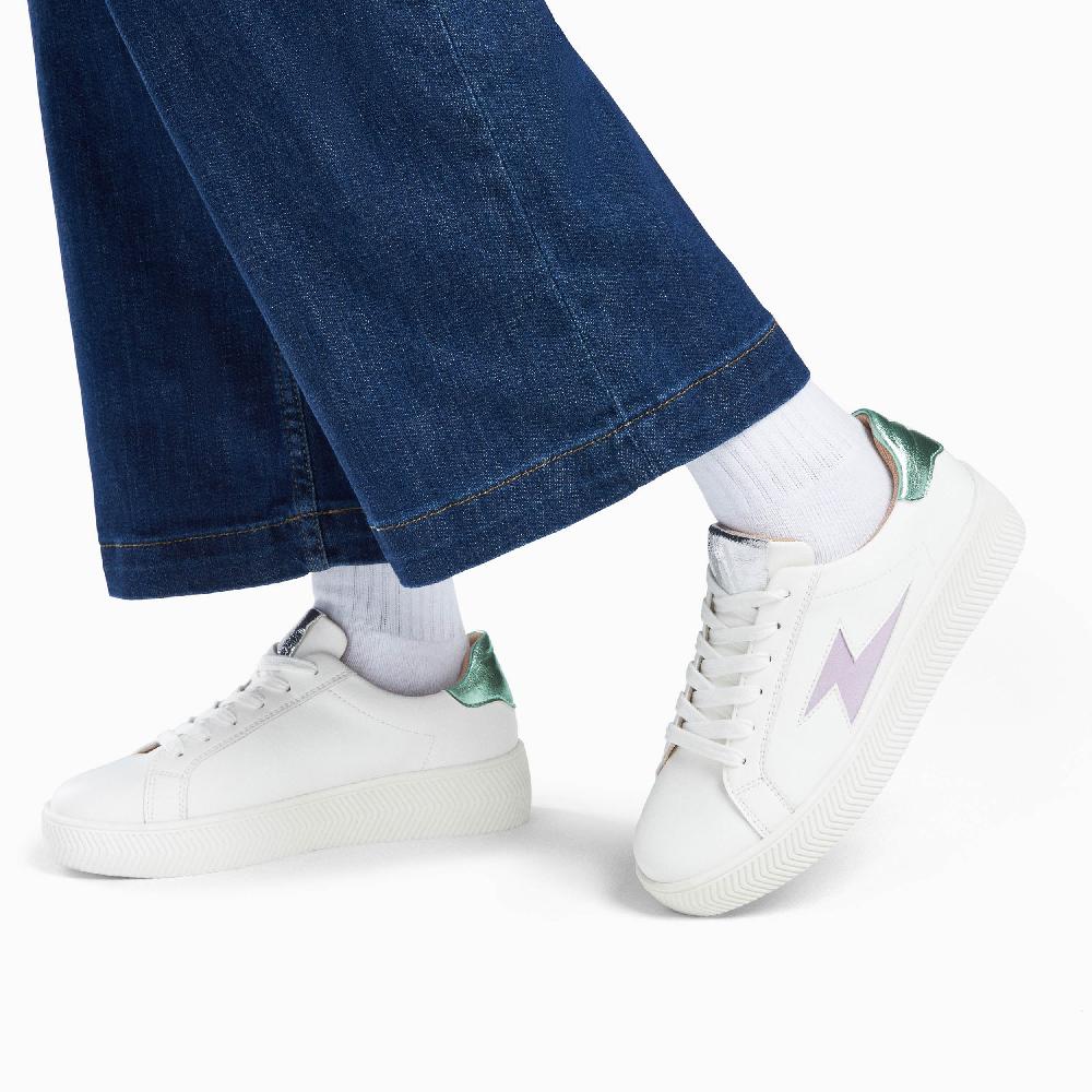 Vanessa Wu Baskets éclair Liz Blanc Et Lilas à Lacets