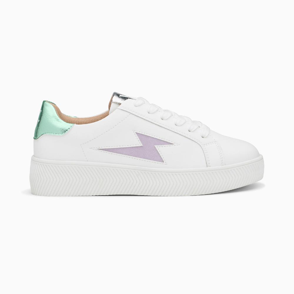 vanessa wu Baskets éclair Liz blanc et lilas à lacets