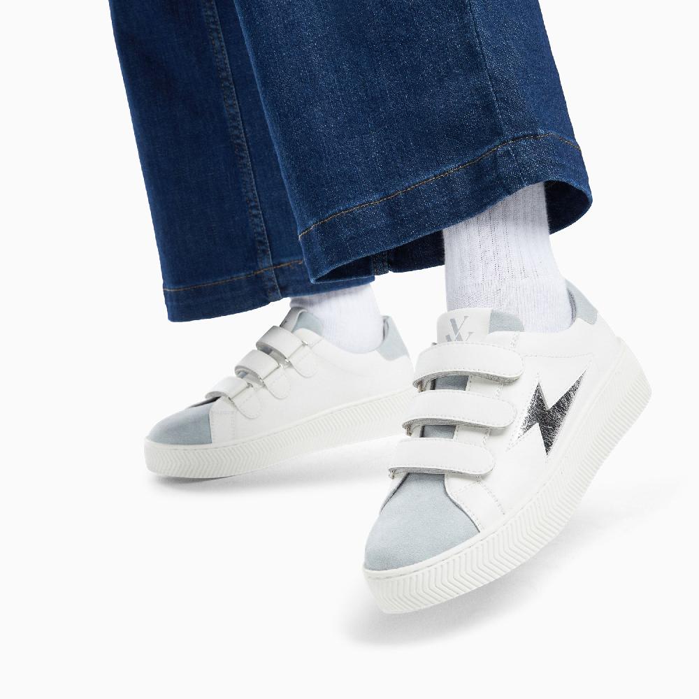 Vanessa Wu Baskets éclair Lucia Blanc Et Argent à Scratchs