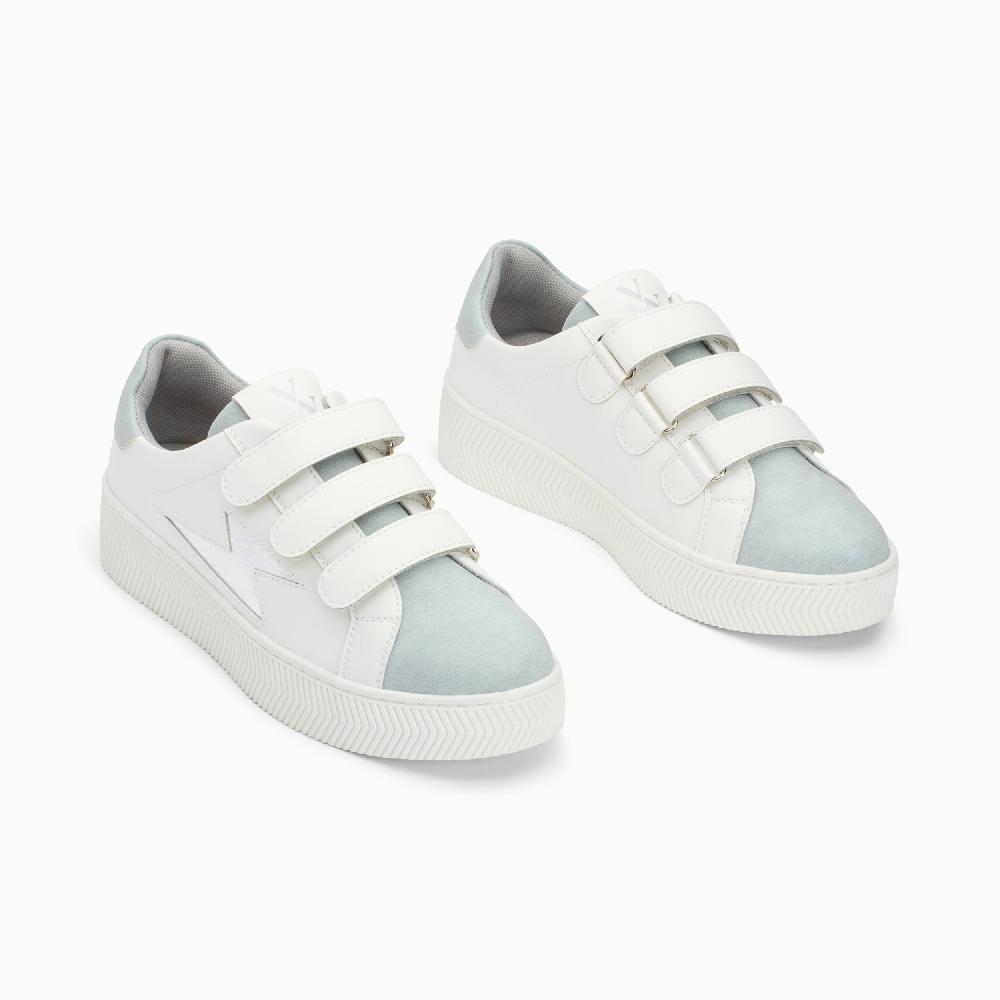 Vanessa Wu Baskets éclair Lucia Blanc Et Argent à Scratchs