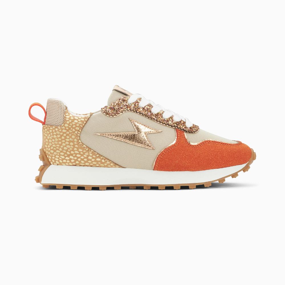 vanessa wu Baskets éclair Lunelle beige et orange à semelle running