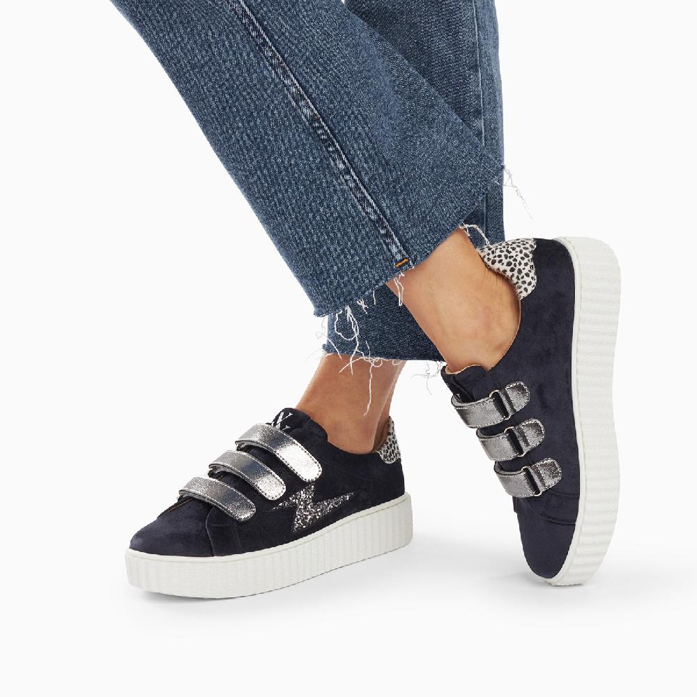 Vanessa Wu Baskets éclair Maëlle Bleu Et Anthracite à Scratchs