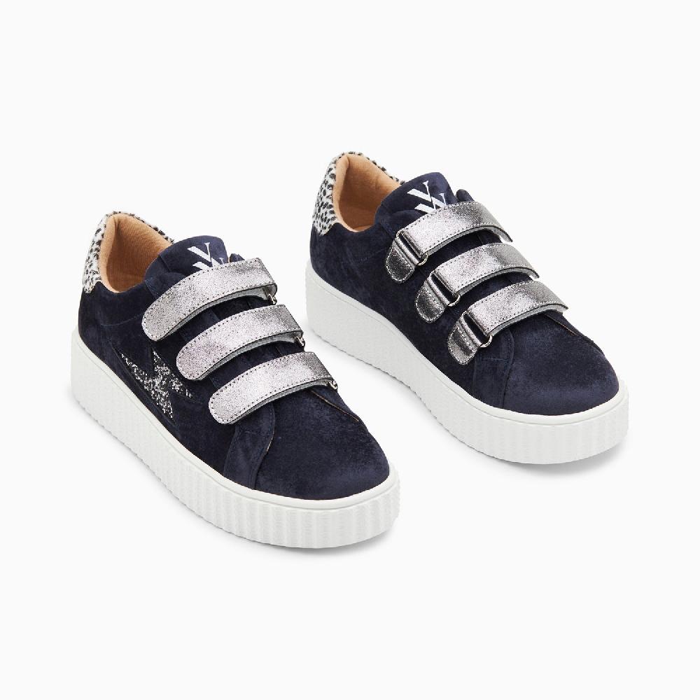 Vanessa Wu Baskets éclair Maëlle Bleu Et Anthracite à Scratchs