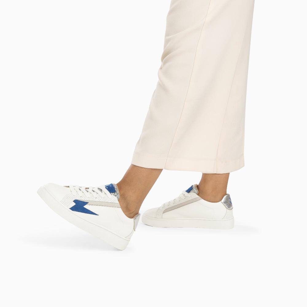 Vanessa Wu Baskets éclair Manon Bleu Et Argent à Lacets