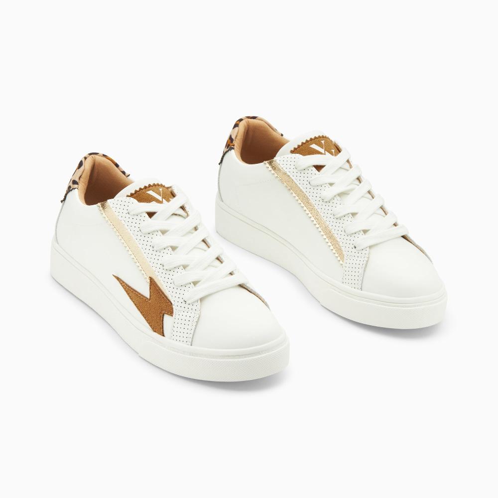Vanessa Wu Baskets éclair Manon Camel Et Or à Lacets