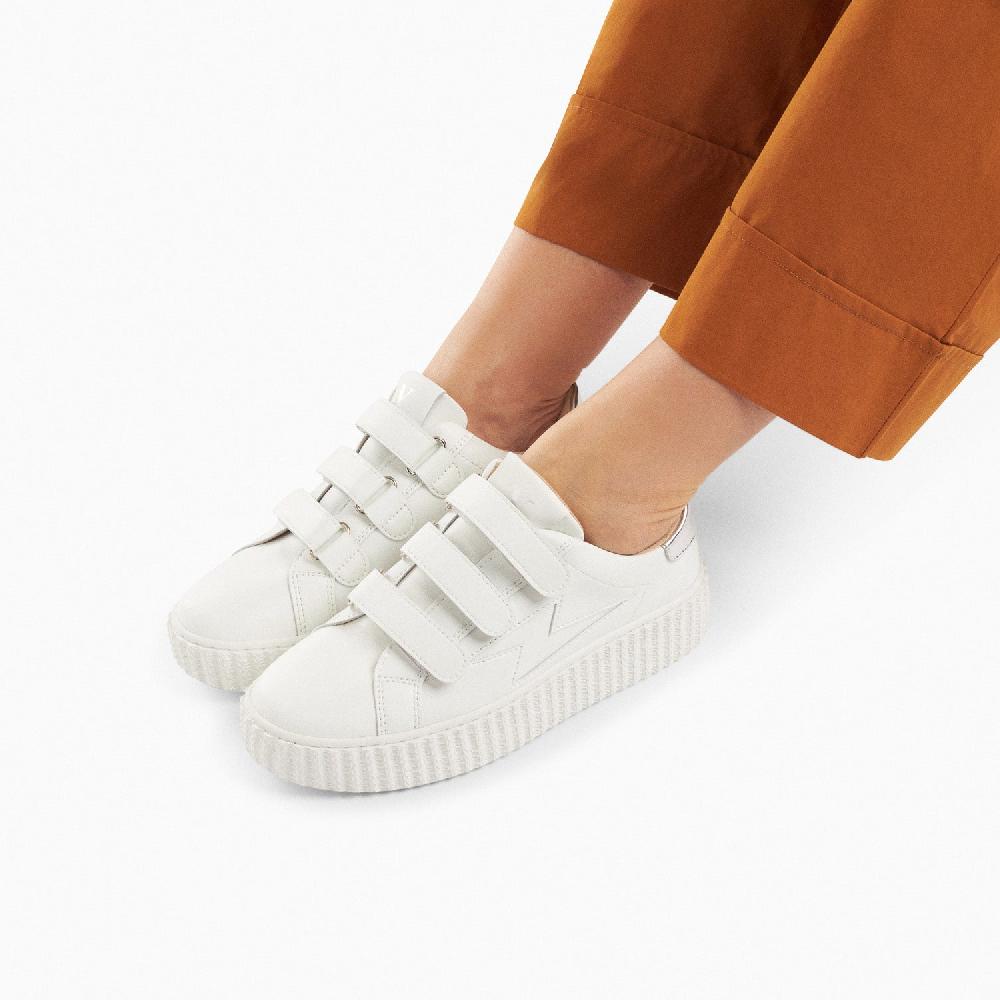 Vanessa Wu Baskets éclair Maria Blanc Et Argent à Scratchs