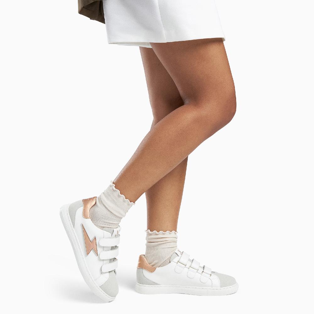 Vanessa Wu Baskets éclair Sadie Blanc Et Rose Gold à Scratchs