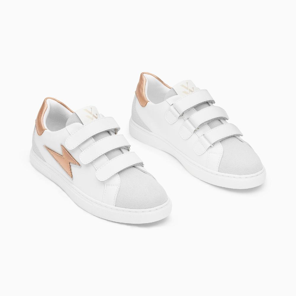 Vanessa Wu Baskets éclair Sadie Blanc Et Rose Gold à Scratchs
