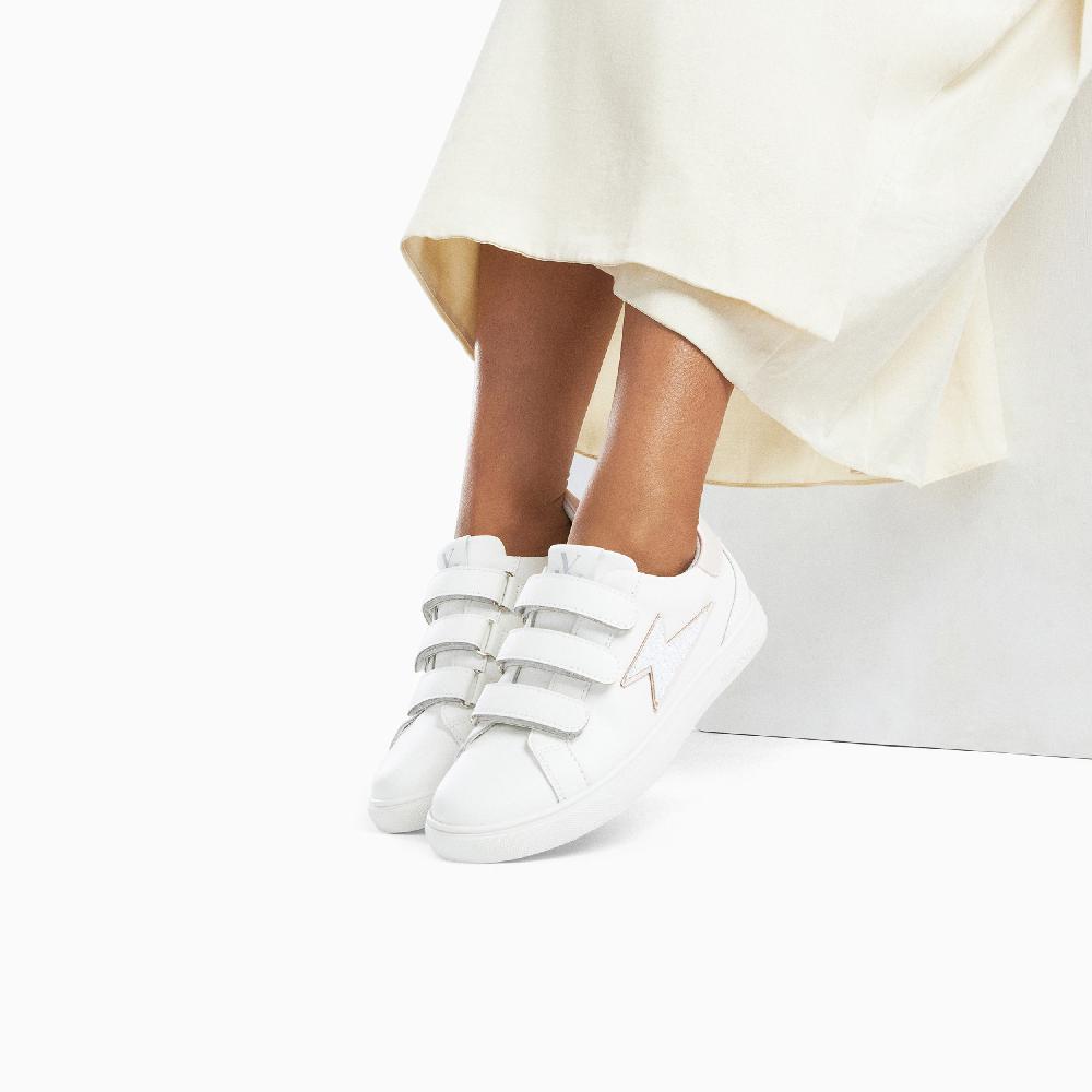 Vanessa Wu Baskets éclair Sadie Blanches Monochromes à Scratchs