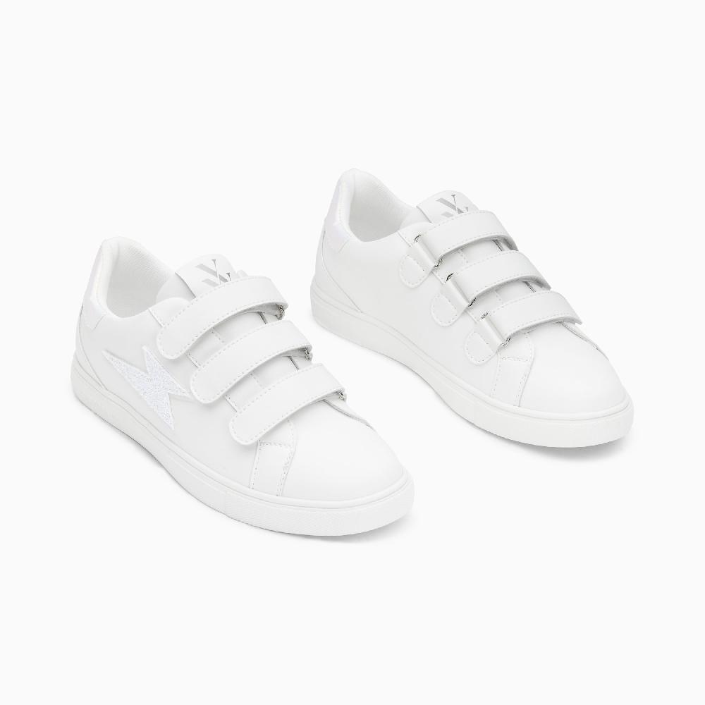 Vanessa Wu Baskets éclair Sadie Blanches Monochromes à Scratchs