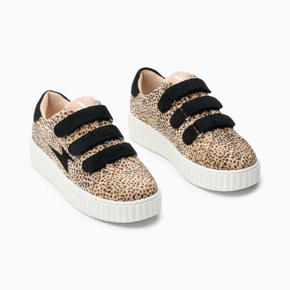Vanessa Wu Baskets éclair Sophie Guépard Et Noir à Scratchs