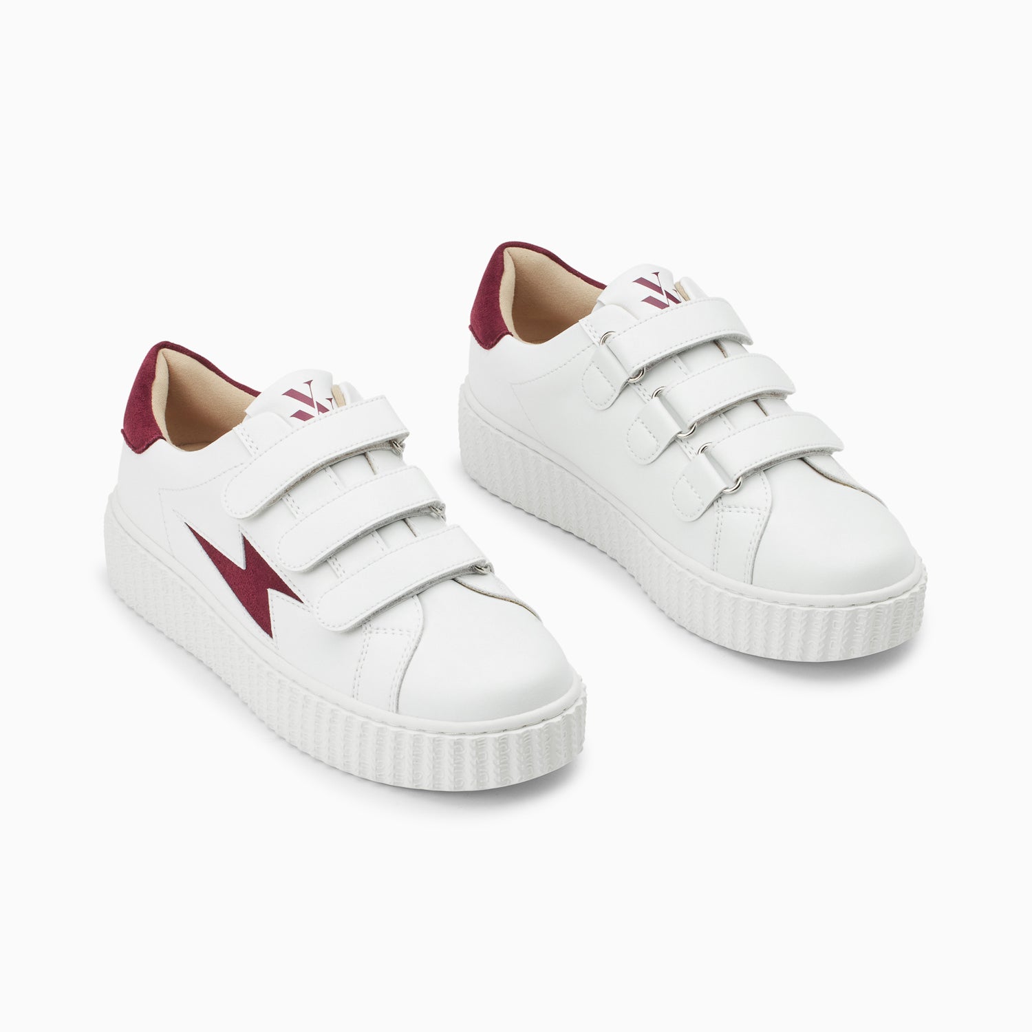 Vanessa Wu Baskets éclair Vicky Blanc Et Bordeaux à Scratchs