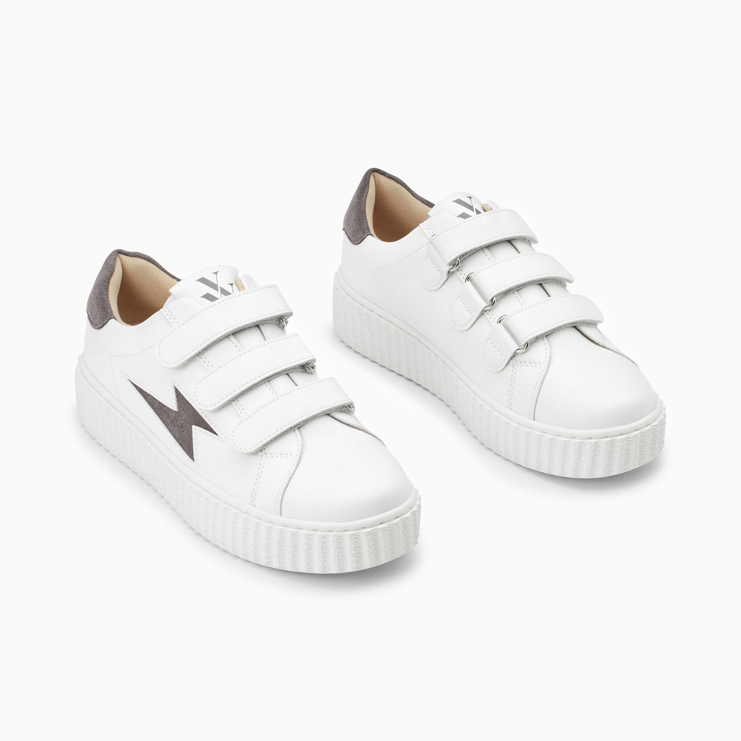 Vanessa Wu Baskets éclair Vicky Blanc Et Gris à Scratchs