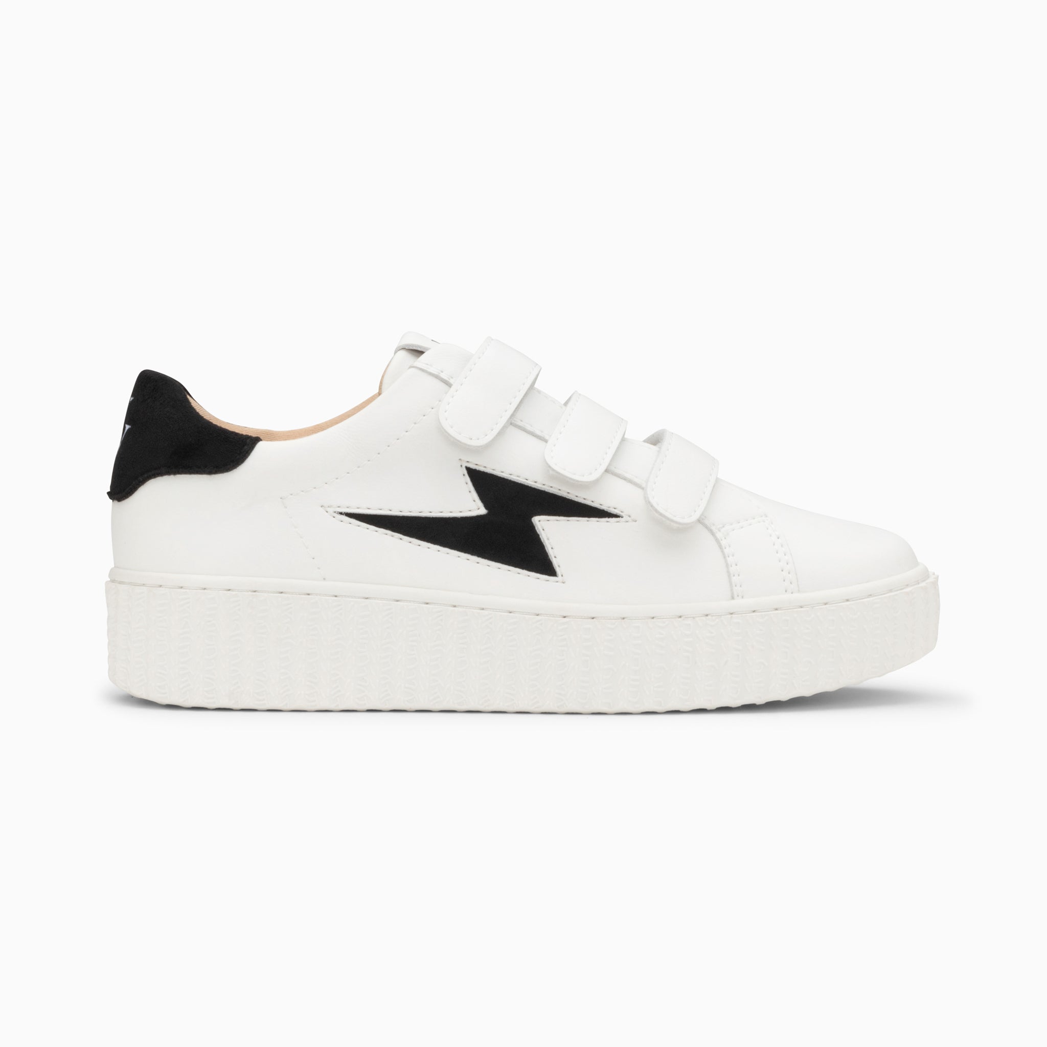 vanessa wu Baskets éclair Vicky blanc et noir à scratchs