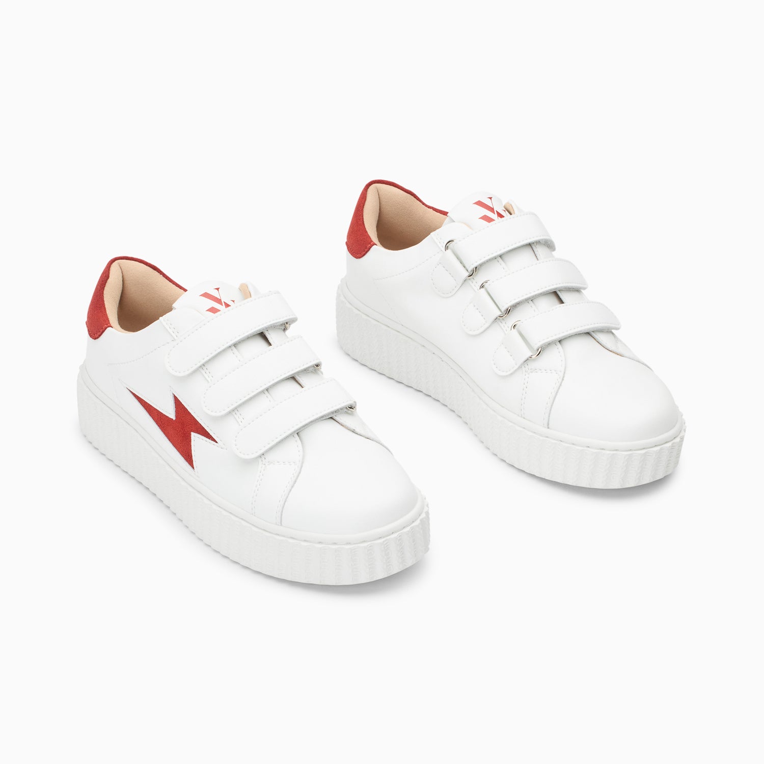 Vanessa Wu Baskets éclair Vicky Blanc Et Rouge à Scratchs