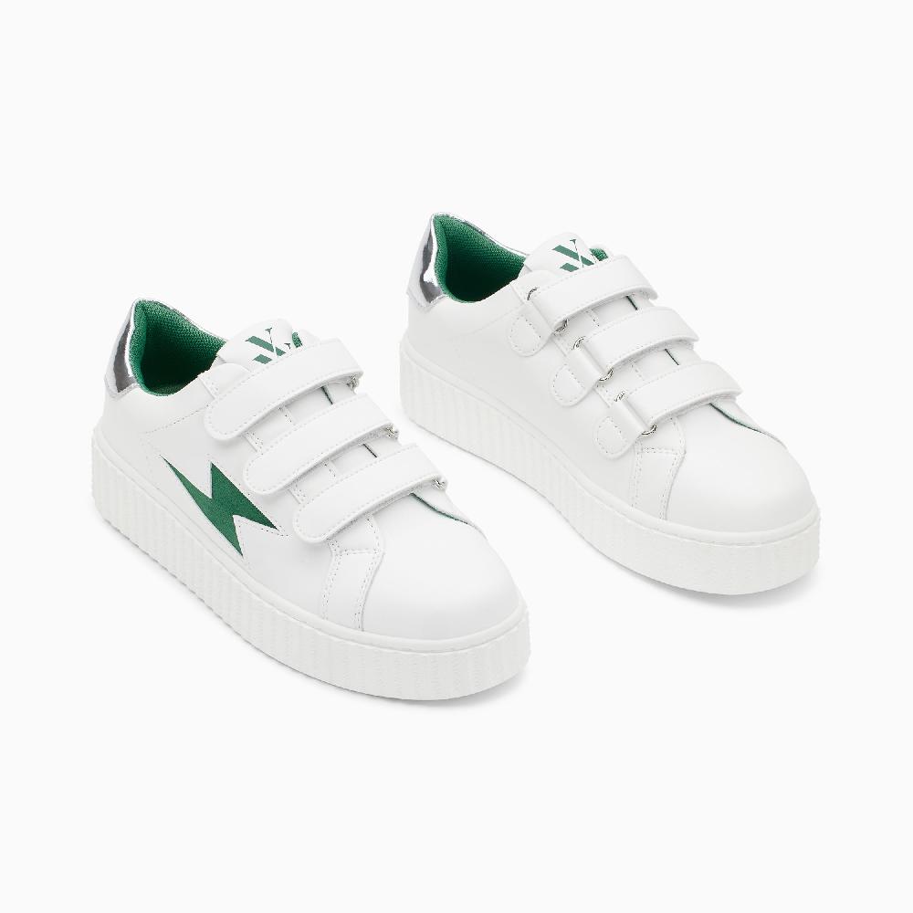 Vanessa Wu Baskets éclair Virginie Blanc Et Vert à Scratchs