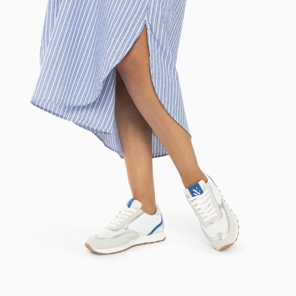 Vanessa Wu Baskets Lucie Gris Et Argent à Semelle Running